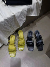 LBSFY  -  Candy Color Women Slides Slippers Open Narrow Band Summer Outside Mules Shoes Thin High Heels Slip On Casual Party Pumps 35-39